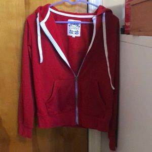 MADE BY JOHNNY zip up red hoodie